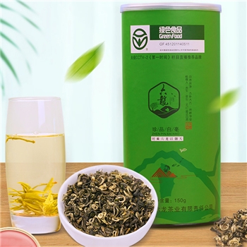 六龙茶 珍品白毫罐装绿茶 150g